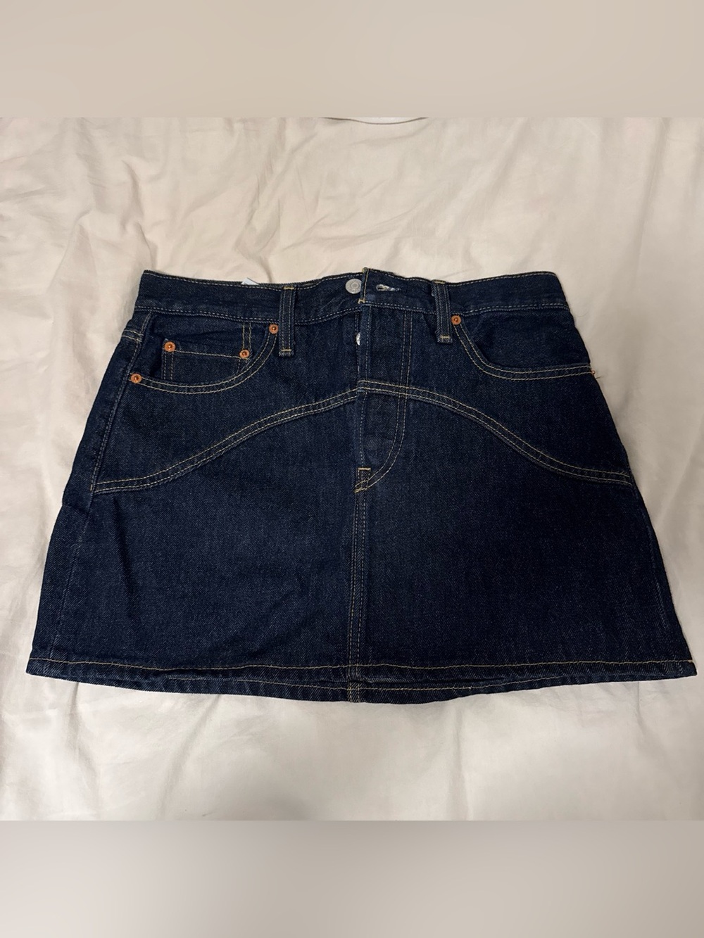 Dark Blue Denim Mini Skirt